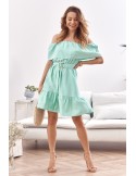 Dress with a Spanish neckline, mint MP60872 - Online store - Boutique